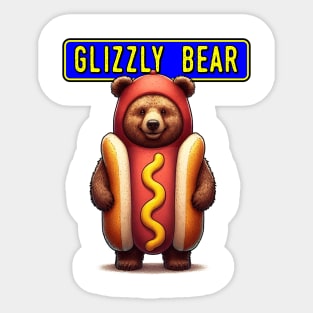 Glizzly grizzly Bear glizzy hot dog meme Sticker